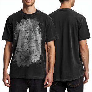 Hot Sale Premium Men's Charcoal Acid Wash Oversized Graphic T Shirt Heavy Cotton Drop Shoulder Fashion Streetwear - Product Image 4