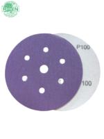 Disque abrasif violet RIKEN 115 mm à 7 trous avec fixation auto-agrippante pour meuleuse d'angle