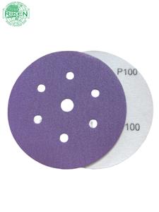 Premium WOLFRIKEN Purple Sanding Disc 7Hole 40-P2000Grit Medium Hook Loop Abrasive Paper Aluminum <b>Plastic</b> Packaging OEM Factory - Product Image 2