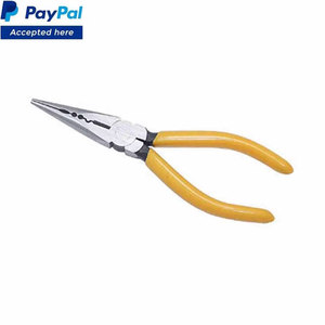 SIGAL MEDCO Alicates de punta larga industriales de 8 pulgadas con mango de agarre cómodo, alicates de punta de cadena con muelle, mandíbula dentada negra - Product Image 4