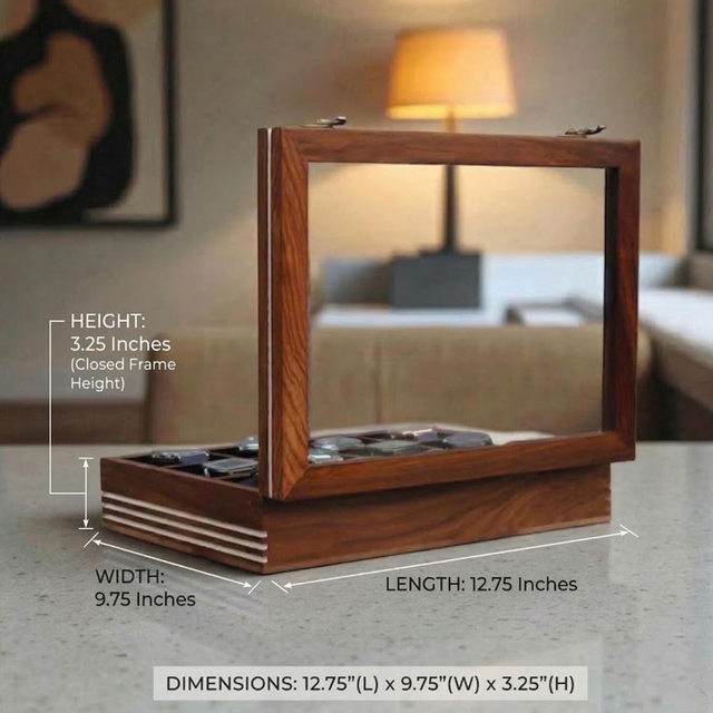Wooden Watch Box with Premium Craftsmanship Wooden Watch Display Case with Soft Lining by AYAANS