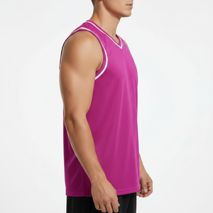 Men Basketball Jersey Sleeveless Mesh Breathable Quick Dry Moisture Wicking Sports Tank Top Wholesale - Product Image 3