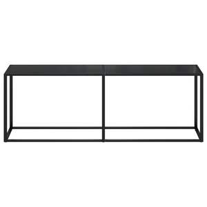 Grande table console en verre trempé noir, style épuré - Product Image 3