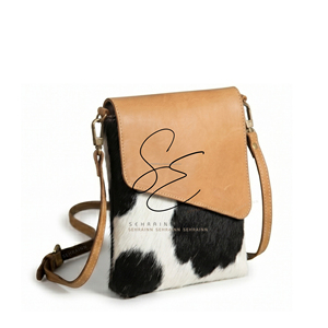 Plain Leather Hair On Cowhide <b>Purse</b> Western Genuine Leather Crossbody Mobile Bag Daily Use <b>Small</b> Sling Bag For Men Women - Product Image 2