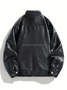 Veste de mode en cuir véritable à fermeture éclair personnalisée pour hommes de bonne qualité à des tarifs de gros Veste en cuir de couleur personnalisée pour hommes - Product Image 5