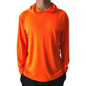 Camiseta Polo de Manga Corta de Alta Visibilidad con Capucha y Mangas Largas, Ropa de Trabajo Protectora Reflectante para Construcción de Carreteras - Product Image 3