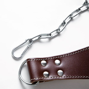 Genuine Leather Dip Belt Adjustable Weight Lifting Belt With Heavy Duty Chain For Dips Pull Ups Bodybuilding And Gym Workouts - Product Image 3