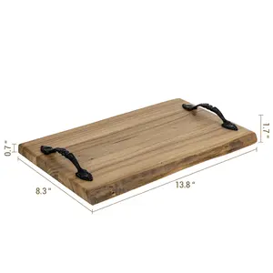 Bandeja de café de madera de alta calidad, tallada a mano, de lujo, exclusiva, de madera maciza, para servir en la mesa. - Product Image 2