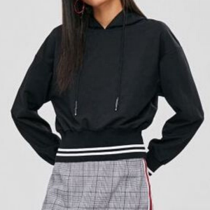 Sudadera Corta Transpirable para Mujer, con Logotipo Frontal, Color Negro, a la Moda, de Secado Rápido y Ligera - Product Image 6