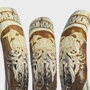 Cuerno Vikingo Hecho a Mano para Beber, Cuerno Natural de Búfalo, Copa Medieval para Cerveza, Sidra, Cerveza Alemana, Vino, Vajilla Rústica para Bar - Product Image 6