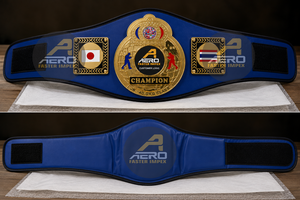 Ceinture de championnat de boxe personnalisée AFI en alliage plaqué or bleu, moulée en une seule pièce, réglable, pour la classe junior 40,0 kg, titre d'arts martiaux - Product Image 2