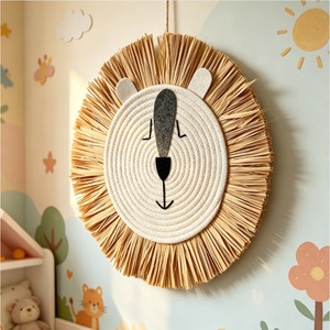 Décoration murale tissée à la main avec des animaux nordiques mignons, lion, tigre, panda, effeuilleur, pour chambre d'enfant, crèche, salle de jeux - Product Image 6