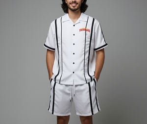 New Fashion Men's Plus Size Summer Casual Wear Two-Piece Windbreaker 100% Cotton Solid Printed Breathable Streetwear T-<b>Shirt</b> - Product Image 5