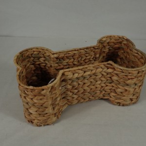 Eco-Friendly Water Hyacinth Geometric Shape <b>Drink</b> Food <b>Storage</b> Basket with Multifunction Organizer - Product Image 3