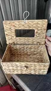 Handmade Natural Eco-Friendly Water Hyacinth Woven <b>Rectangular</b> Hanging Tray for Storage Organization Home Decor Wholesale - Product Image 4