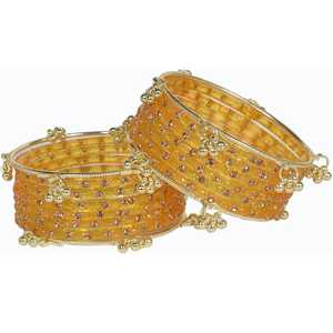 กำไลข้อมือแก้วและมุกสไตล์แคชเมียร์ชุบทองพรีเมียมสุดหรู - Product Image 1