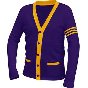 Cárdigan de hermandad griega con cuello en V para mujer, suéteres acrílicos tejidos, logotipo bordado universitario, cárdigan varsity. - Product Image 6