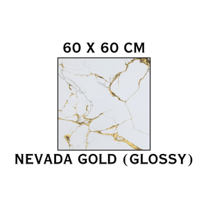 Azulejos de Porcelana Nevada Gold Brillante para Piso, 60x60cm, Azulejo para Baño Interior, Imitación Piedra Contemporánea, Resistente a los Ácidos, 8.5mm de Grosor - Product Image 1