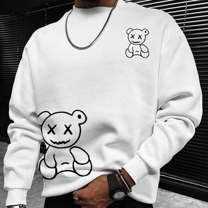 เสื้อสเวตเชิ้ตคอกลมทรงปกติสำหรับผู้ชาย สีพื้น ผ้าถัก 100% คอตตอน สวมใส่สบายๆ สำหรับฤดูใบไม้ร่วง - Product Image 2