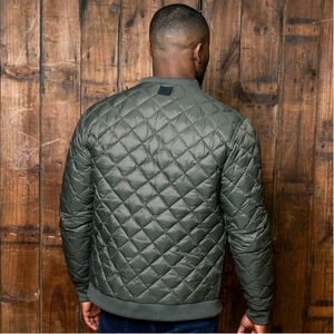 Chaqueta Acolchada de Piel de Oveja para Hombre, Otoño, Color Sólido, Cuello Alto, Cierre de Cremallera, Manga Larga, Relleno de Poliéster, Corte Regular - Product Image 2