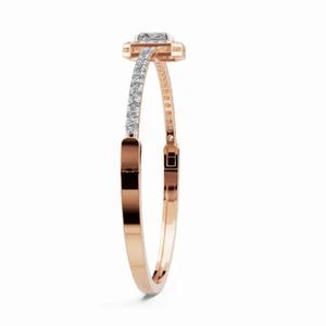 Vera Radiant Halo Diamond Kada Bracelet 2.780 Carats 45 Stones 9k 14k 18k Yellow <b>Rose</b> White <b>Gold</b> Luxury Lab Grown Jewelry 45 Pcs - Product Image 3