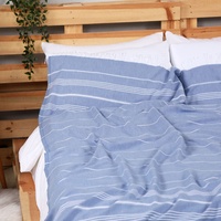 Couvertures de luxe turques personnalisées, jet pur XL, jeté léger, serviette de plage, pique-nique, linge de lit Double, couverture en coton