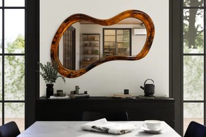 Signature Style Resin Wooden Wall Mirror Designer Handcrafted Frame for Home Decor Office and Hospitality Use - Product Image 5