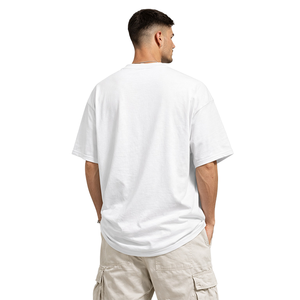 Camiseta de Verano Casual para Hombre, de Alta Calidad, Talla Grande, Blanca, 100% Algodón, Ecológica, Antiarrugas, de Secado Rápido, Estilo Urbano - Product Image 4