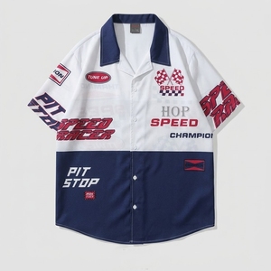 เสื้อทีมแข่งรถแบบกำหนดเอง เสื้อพิมพ์ลายสำหรับช่างซ่อมรถ ชุดยูนิฟอร์มทีมมอเตอร์สปอร์ต เสื้อทำงาน แห้งเร็ว ระบายอากาศได้ดี เสื้อสำหรับช่างเทคนิคในโรงรถ - Product Image 2