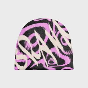 Gorro Unisex de Jacquard con Patrón de Letras, 56-58 cm, Estilo Urbano, Gorro de Invierno, Tejido Acrílico, Gorra Informal - Product Image 4