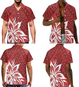 Ropa Polinesia, Vestido Tribal Hawaiano, Estampado Azul Tradicional, Ropa de Trabajo Personalizada, Ropa de Oficina para Mujer, Ropa a Juego para Parejas - Product Image 5