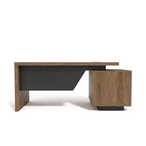 Bureau de direction extensible avec armoire de rangement et gestion des câbles, poste de travail PC durable, 62,99-70,87 pouces - Product Image 4