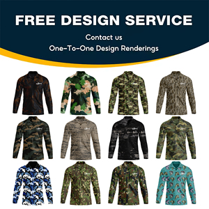 Camisetas de Pesca con Estampado de Camuflaje, Logotipo Personalizado, Protección Solar UPF50+, Secado Rápido, Camisetas Polo de Pesca de Manga Larga - Product Image 1