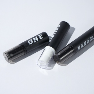 Flacons pulvérisateurs en plastique PET <span class=keywords><strong>noir</strong></span> mat personnalisés de 10 ml/20 ml/30 ml avec bouchons, contenants ronds vides avec pompe pulvérisatrice - Product Image 2