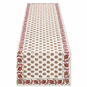 Cotton Hand Block Print <b>Table</b> <b>Runner</b> 15x72 Inch Floral Dining <b>Table</b> <b>Runner</b> for 6 Seater Home Decor - Product Image 1