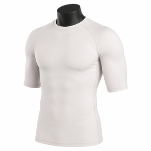 Nouveauté 2026 : Rashguard blanc à manches courtes pour homme, en polyester à séchage rapide, respirant, pour MMA et BJJ, personnalisable - Product Image 4