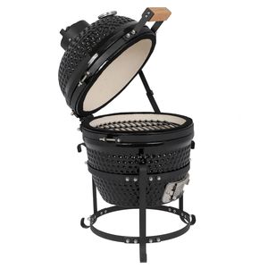 Griglia a Carbone in Ceramica di Lusso Rotonda da 13 Pollici con Altezza Regolabile, BBQ Portatile per Giardini e Bar - Product Image 6