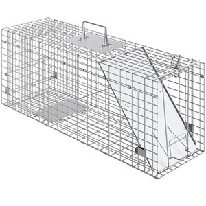 Trampa para Animales Vivos de Hierro Galvanizado de 31 x 10 x 12 Pulgadas, Trampa Plegable para Gatos y Conejos, Trampa Humana para Animales Pequeños - Product Image 2