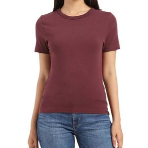 Camisetas de Mujer de la Mejor Calidad, Casuales, Personalizadas, Sólidas, Transpirables, de Tela Jersey, Manga Corta, Verano, Poliéster/Algodón - Product Image 1