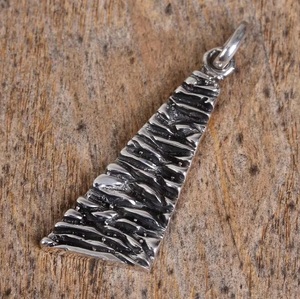 Pendentif texturé en argent sterling 925, fait main, style hip-hop, bijou fin, pendentif pour collier - Product Image 5