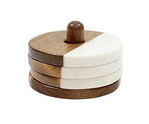 Coaster <b>set</b> drink coaster cup coaster tea coaster <b>coffee</b> coaster <b>marble</b> coaster wooden coaster <b>marble</b> wood coaster - Product Image 4