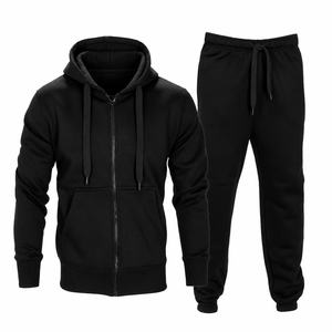 Conjunto Deportivo Personalizado al por Mayor para Hombre, Color Azul Marino, Sudadera con Cierre y Pantalones Deportivos con Puños, Alta Calidad, MUSARAT SONS SPORTS - Product Image 3