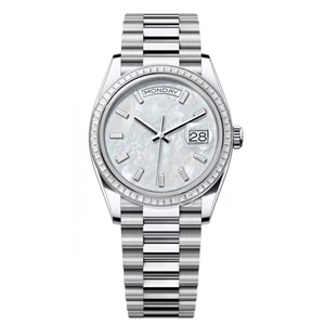 นาฬิกาคู่รัก EW FC Sk 904L รุ่น 36 มม. สำหรับผู้หญิง ระบบออโตเมติก ประดับเพชรทรงลูกบาศก์ สีเงิน กลไก 2834/7500 นาฬิกาข้อมือลำลอง - Product Image 1