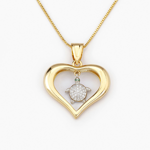 QIKU 금도금 데일리 여행용 펜던트 목걸이 (링크 체인 포함) - 나비/별/십자가/비행기/손바닥/성모 마리아 참 장식 - Product Image 4