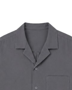 Customized Gray Oversized Casual Men <b>Shirt</b> <b>Half</b> Sleeve Cuban Collar <b>Button</b> Up Loose Fit Summer Streetwear Fashion Top Wear <b>Shirt</b> - Product Image 5