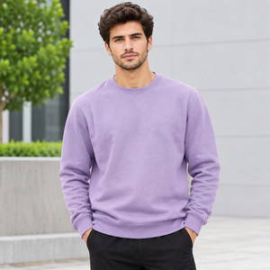 Sweat-shirt pour homme coupe classique avec broderie sur la manche, col rond, idéal pour la production de vêtements personnalisés - Product Image 2