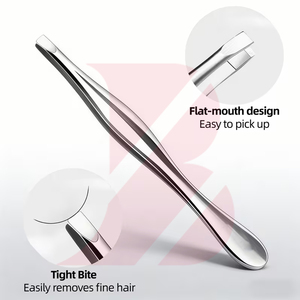 Pince à épiler en acier inoxydable de haute qualité, pointe inclinée, pour l'épilation des sourcils et de la barbe, outils de toilettage du visage - Product Image 5