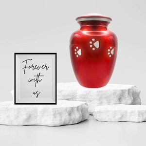 Urne funéraire LU gravée à la main, style américain, émail blanc et nickel, capacité de 200 pouces cubes - Product Image 6