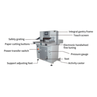 Coupe-papier automatique compact à moteur Schneider contrôlé par PLC, machine de découpe d'étiquettes fiscales, de cartes postales et de cartes de visite professionnelle