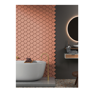Panneau mural à motifs géométriques en MDF, design minimaliste contemporain pour salle de bain - Product Image 1